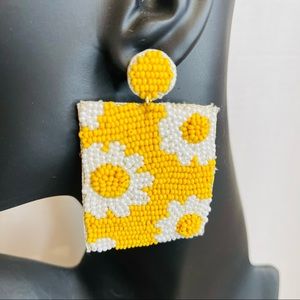 Yellow Sun Flower Earrings